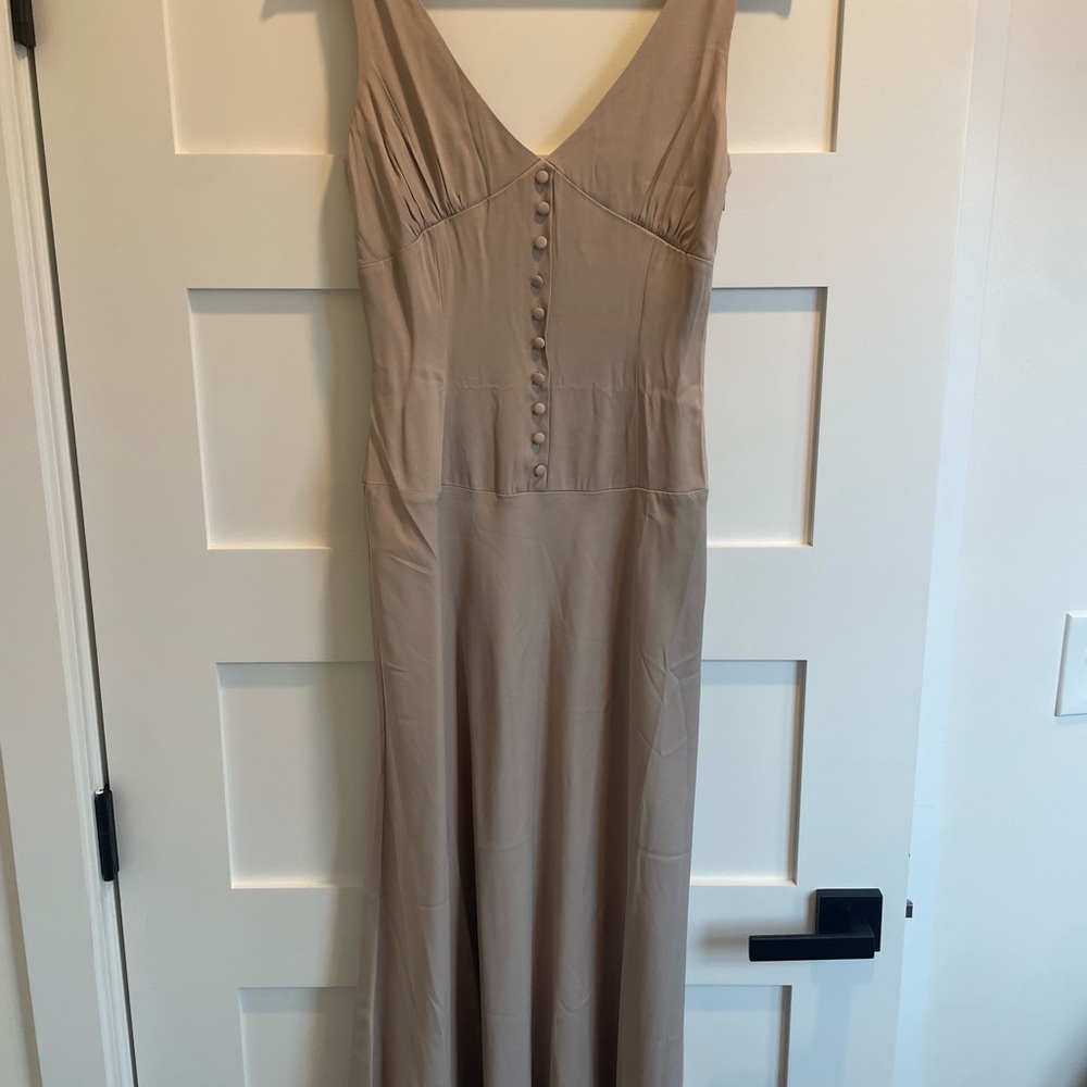 NWT KOTN Cream Button-Front V-Neck Dress - Picture 7 of 9